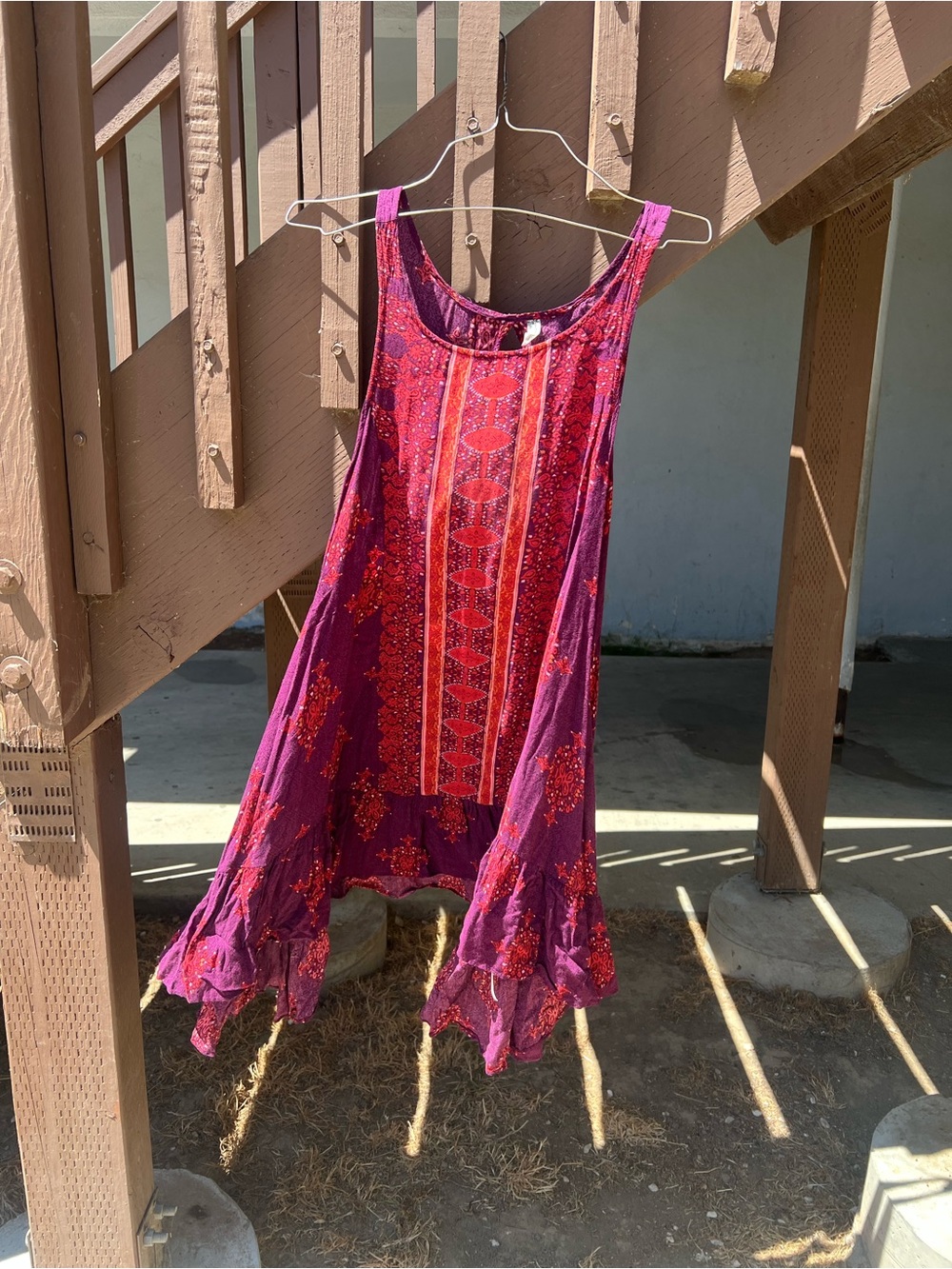 Free People Purple Dress with Red Floral Print - Picture 2 of 7